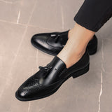 Brogue Dress Shoes Men's Formal Social Antumn Leather Classic Oxfords Zapatos De Hombre Elegantes Mart Lion   