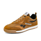 Retro Orange Men's Sneakers Breathable Mesh Casual Lace-up Flat Shoes zapatillas hombre MartLion brown Y2323 39 CHINA