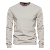 Spring men's T Shirt O-neck Long Sleeved Cotton 12 Color MartLion khaki S 65-72kg 
