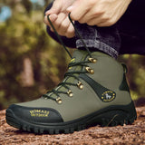  Men's Non-slip Camping Trekking Sneakers Sports Waterproof Hiking Shoes Outdoor Climbing Breathable Mountaineering Army Green Boot MartLion - Mart Lion