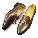 Casual Shoes Men's Handmade Party Zapatos De Vestir Hombre Fringe Loafer Genuine Leather Seasons Breathable MartLion Coffee 38 