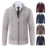 Men's Knit Jacket Fleece Cardigan Zipper Sweater Clothes Luxury Brown Jersey Casual Warm Jumper Harajuku Coat MartLion   