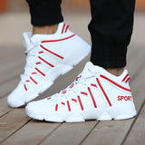 Men's Sneakers Striped Couple Shoes Leisure Sports Road Running Casual Cricket Women Trend Walking MartLion Red 36 