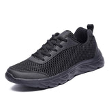 Men's Casual Shoes Light Sports Four Seasons Outdoor Breathable Mesh Sports Grey Running Tennis MartLion All black 36 