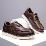 Men Leather Shoes Business Casual Shoes Flat Sole Casual Shoes Shock-Absorbing Footwear Wear-Resistant MartLion 22320 brown 39 