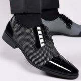 Men's Dress Shoes Breathable Casual Formal Wedding Party Dress Flats Lace Up Loafers Casual Mart Lion   