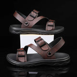 Summer Sandals for Men Outdoor Casual Sport Slippers PU Leather Non-slip Breathable Roman Shoes Beach Flip-Flop Garden Shoes MartLion