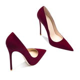 Pointed Shallow Mouth Suede Ultra-Thin High Heels 12cm Pumps Banquet Ladies Shoes MartLion   