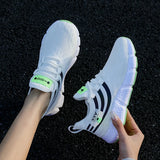 Women Sneakers Mesh Breathable White Running Platform Shoes Outdoor Sports MartLion   