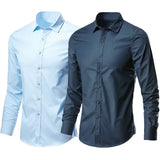 Men's White Shirt Long-sleeved  Professional Work Collared Clothing Casual Suit Button MartLion   