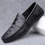 Super Soft Men's Moccasins Slip On Loafers Flats Casual Footwear Crocodile Microfiber Leather Shoes Mart Lion   