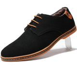 Spring Suede Leather Men's Shoes Oxford Casual Classic Sneakers Footwear MartLion Black cotton shoes 43 