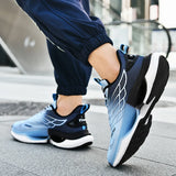 Men's New Running Shoes Casual Breathable Soft Foam Wear-resistant Outsole Blue MartLion   