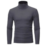 Men's Thermal Underwear Tops Autumn Thermal Shirt Clothes Men's Tights High Neck Thin Slim Fit Long Sleeve T-shirt MartLion Dark Grey S 