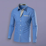 Male  Shirts Full Sleeve Stripe Shirt Men Slim Fit  Formal Dress Shirts Colors MartLion   