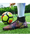  Football Field Boots Football Shoes Men's High Ankle Soccer Society Outdoor Grass Training Sport Footwear Mart Lion - Mart Lion