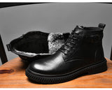 Genuine Leather Boots Men's Keep Warm Winter With Ankle Masculina Mart Lion   