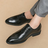 Mens Leather Shoes High Men's Shoes Oxford Wedding Men Dress Leather Shoes Gentleman Office Man Shoe MartLion