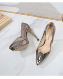 Ladies High Heels Women Party Shoes Platform Ladies Pumps Elegant Gold Silver Super High Heels 12cm MartLion   