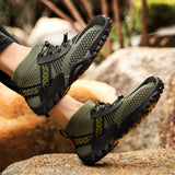 Summer Men's Casual Shoes Mesh Breathable Sneakers Outdoor Slip-On Lightweight Wading Mart Lion   