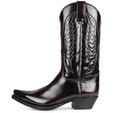 Mid-calf Boots Woman Side Zipper Pointed Western Retro Black Hombre MartLion   