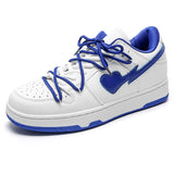 Autumn Men's Casual Sneakers Creative Heart Tennis Sport Running Shoes Skateboard Flats Walking Jogging Trainers Mart Lion white blue 36 