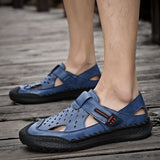 Men's Sandals Beach Sandals Soft Summer Shoes PU Leather Outdoor Roman