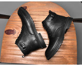 Genuine Leather Boots Men's Keep Warm Winter With Ankle Masculina Mart Lion   