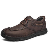 Golden Sapling Loafers Men's Genuine Leather Flats Casual Shoes Work Safety Leisure Footwear Sewing Design MartLion Dark Brown 7 40 