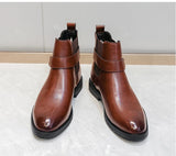 Oxford Men Shoes Leather Party Chelsea Dress Shoes Men Formal Boots For Men Classic Brogue Social Shoe male MartLion