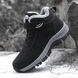 Women Boots Waterproof Snow Warm Plush Winter Shoes Mid-calf Non-slip Winter MartLion Black-1 35 