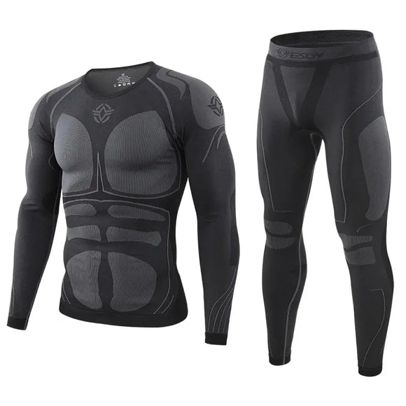  Men's Sport Thermal Underwear Suits Outdoor Cycling Compression Sportswear Quick Dry Breathable Clothes MartLion - Mart Lion
