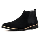 Nubuck Leather Ankle Boots for Men's Winter British Style Classic Suede Casual Shoes Non-slip MartLion Black 42 