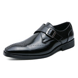 British Men's Dress Shoes Elegant Split Leather Formal Social Oxfords Mart Lion Black 38 