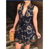 Women's V-neck Bandage Dress frock MartLion   