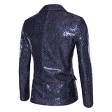 Men's Luxurious Sequin Suit Jacket Green Silver Bar KTV Stage Dress Coat blazers MartLion   