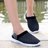 Men's Women Summer Sandal Mesh Mules Breathable Padded Beach Flip Flops Shoes Solid Flat Bath Slippers Outside Slippers Mart Lion   