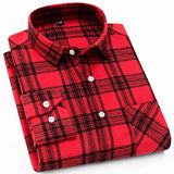 Men Plaid Shirt  Winter Flannel Casual Shirt Men Shirts Long Sleeve Chemise Homme Cotton Male Check Shirts MartLion XDM29 M 39 