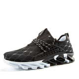 Leather Men's Sneakers Lightweight Black Shoes Breathable Walking Tennis White Mart Lion Black 39 