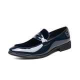 Classic Elegant Blue Men's Shoes Pointed Toe Leather Slip-on Wedding Zapato De Vestir Hombres MartLion blue -3900 38 CHINA