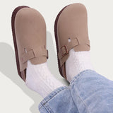 Men's Suede Mules Cork Clogs Platform Sandals Clogs Slippers Outdoor Soft Heeled With Arch Support MartLion   