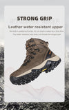 Leather Winter Boots Men's Luxury Designer Platform Shoes Black Rubber Ankle Waterproof Work Safety Sneakers Mart Lion   