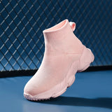 Kids Shoes Girls Sneakers Knit Luxury Designer High Top Casual Running Sports Tennis MartLion   