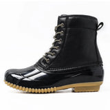 Winter Women Snow Boots PU Leather Hiking Shoes Thick Plush Super Warm Anti-Slip Sports Casual MartLion black 41