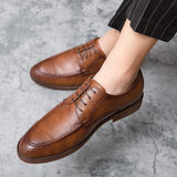 Men's Dress Shoes Elegant microfiber Leather Formal Oxfords Mart Lion   