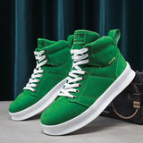 Designer Platform Men's Casual Shoes High Top Green Sneakers Vulcanized Autumn Winter Canvas Mart Lion   