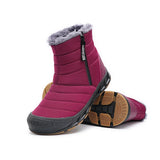 winter snow boots men ankle hombre warm plush outdoor men's sneakers long fur casual shoes non-slip long MartLion Red 38 