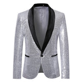 Gold Shiny Men's Jackets Sequins Stylish Dj Club Graduation Solid Suit Stage Party Wedding Outwear Clothes blazers MartLion