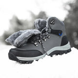 Winter Men's Boots With Fur Warm Snow Non-slip Work Casual Shoes Waterproof Leather Sneakers High Top MartLion   