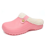 Fujeak Oversized Unisex Cotton Shoes Lightweight Home Casual Shoes Trend Men's Shoes Non-slip Waterproof Warm Slippers MartLion Pink 35 